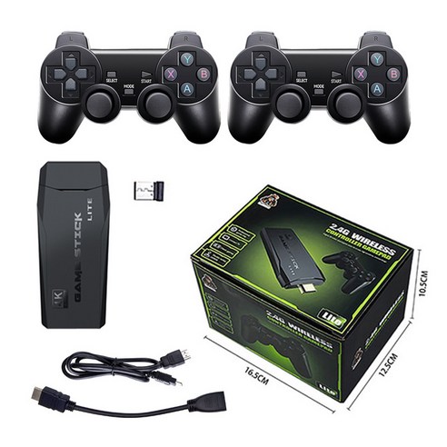 네오바크 M8 128GB 레트로 게임기 4K HDMI 클래식 오락기 20000가지 게임 무선 듀얼 컨트롤러 TV연결