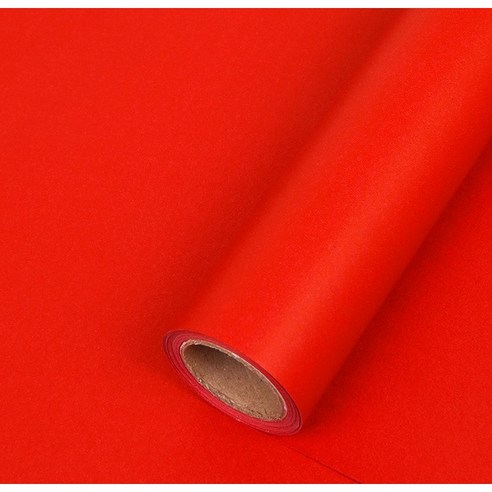 종이 롤 선물 포장지 크리스마스 10m, 무지 빨강색, 1개