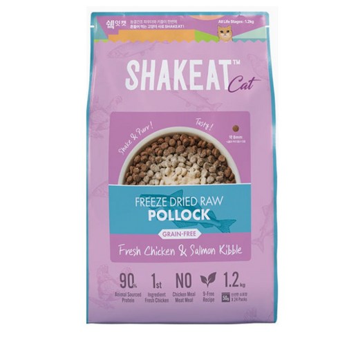 쉨잇 전연령 캣 동결건조 프레시 치킨&살몬 키블 건식사료 24p, 북어, 1.2kg, 2개