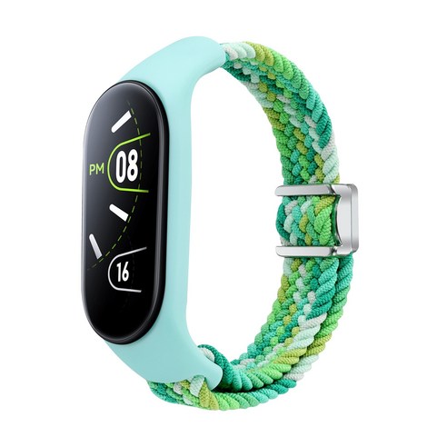 SujuNex 샤오미 미밴드 3/4/5/6/7 전용 우븐 스트랩 - Mi Band 3/4/5/6/7 Compatible Woven Strap, 13# 글리터 그린, 1개