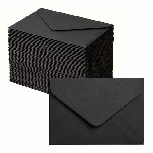 드림팩토리 미니 종이 카드봉투 명함봉투, 100개, 블랙