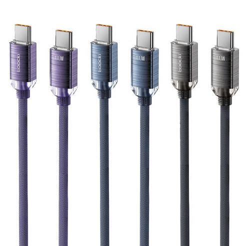 Toocki 100W C to C PD 초고속 충전 케이블, 3개, 2m, 혼합색상