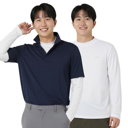아소트 프리미엄 스포츠 골프 이너웨어 자외선차단 UV 쿨링 남성 반폴라 티셔츠