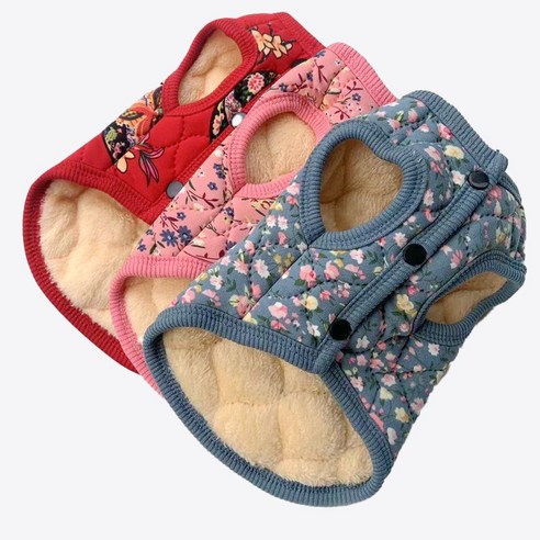 고양이 할매 김장조끼 꽃무늬 누빔 옷 반려묘 강아지 김장룩 - 패딩/아우터 | 쿠팡