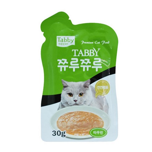 고양이 전연령 습식 사료 타우린 30g 외출용 보양식 파우치 여행용 칭찬용, 1개