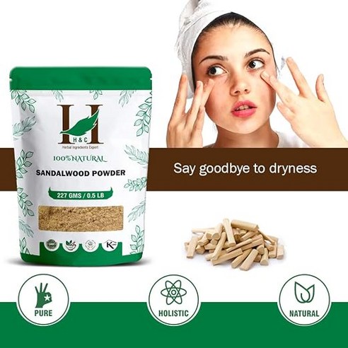 H&C Herbal Ingredients Expert Natural Chandan Powder 227g Sandalwood Face Pack 이미지 3