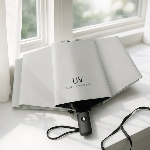 하우블리 라이트 UV 자외선차단 접이식 원터치 3단 자동 우산 양산