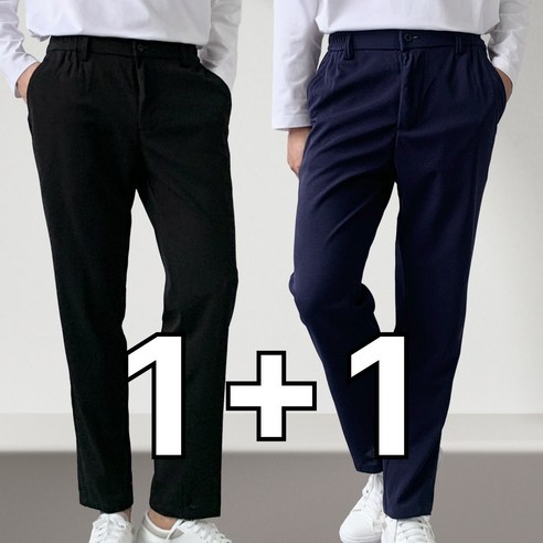 미제이 2P 남자 밴딩 슬랙스 프리미엄 구김없는 바지 1+1
