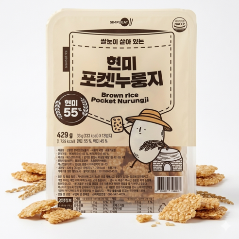 심플잇 현미포켓누룽지, 429g, 1개