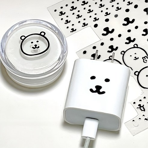 농담곰 곰돌이 스티커 다꾸 폰꾸 백꾸 캐리어 가방 핸드폰 폰 에어팟 케이스 꾸미기 감성 데일리 소품, 1개