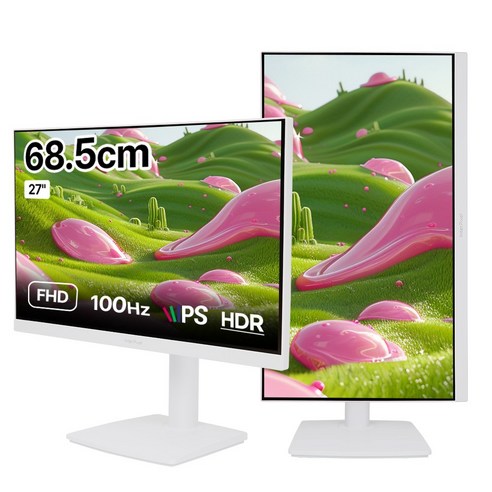 인터픽셀 IP2728 FHD IPS 100Hz 화이트 사무용 피벗 컴퓨터 모니터 아이케어, IP2728(무결점), 69cm