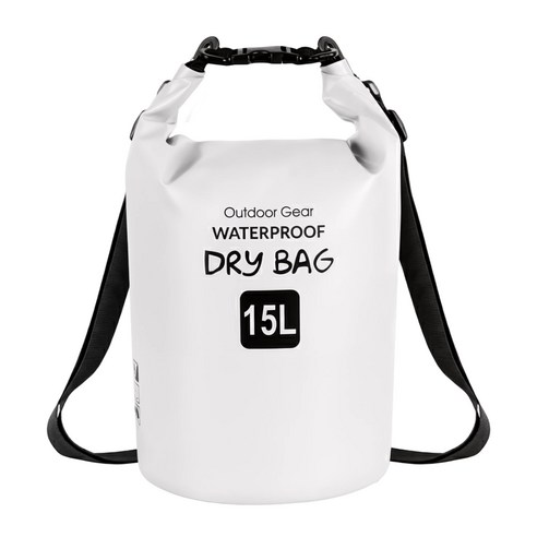 리나 이중 스트랩 다용도 물놀이 방수가방 15L, 1개, 15L화이트