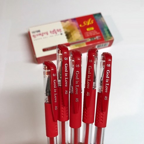 아가페 성경 필사 전용 볼펜 (1자루), 02빨강 레드, 1개, 빨강