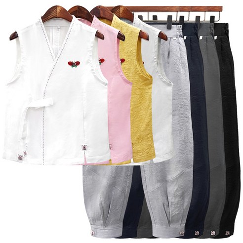 연화 마 조끼 한벌생활한복 아리랑의봄 - 한복/수의 | 쿠팡