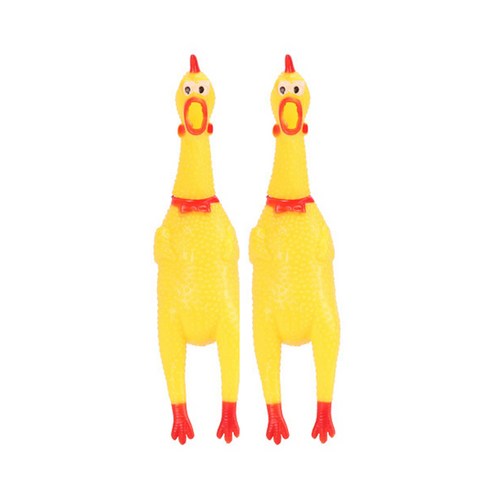 오브펫 꼬끼오 소리나는 삑삑이 닭 인형 2P, 1세트, 엽기닭