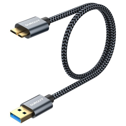 SUNGUY USB A to 마이크로 B 외장하드 케이블 10Gbps, 0.5m, 1개