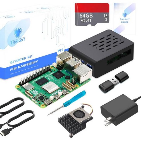 라즈베리 파이 5 스타터 키트 16GB 64GB RAM Pi OS 사전 설치 271162
