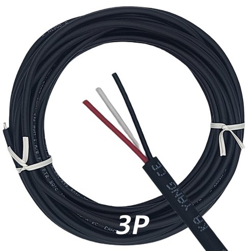 이음케이블 국산 3C 케이블 (미터 단위 판매) UL2464 22AWG 차량용 전선 LED배선 자동차 DIY 3가닥 3P 무실드 UL인증 PVC, 1개, 5미터