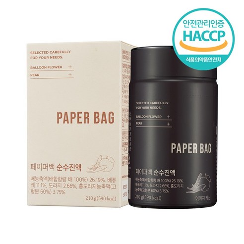 페이퍼백 순수진액 병 국내산 홍도라지, 210g, 1개