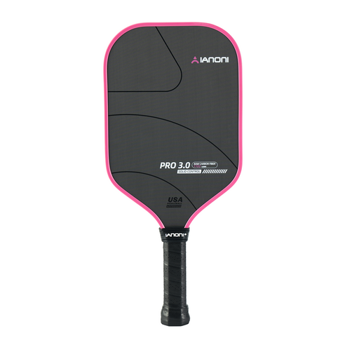 IANONI PRO 3.0 USAPA 고급 광택 원시 탄소섬유 견고한 PP 허니콤 코어 스타일 패들라켓 (실버 퍼플 블루 컬러), 1개, PINK