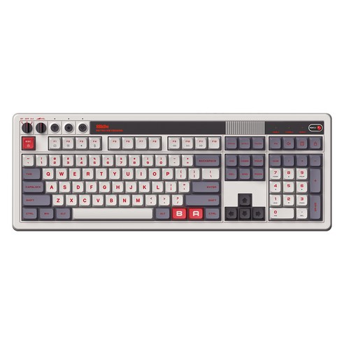 [국내정발] 8BitDo 레트로 108 키보드 Retro Mechanical Keyboard [N F에디션], 백축, N에디션(그레이), 108키
