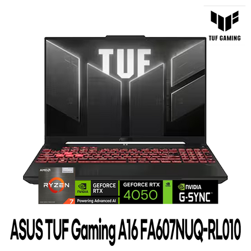 에이수스 2026 TUF 게이밍 A16 라이젠7 라이젠 100 시리즈 지포스 RTX 4050, 메카 그레이, FA607NUQ-RL010, 512GB, 16GB, Free DOS