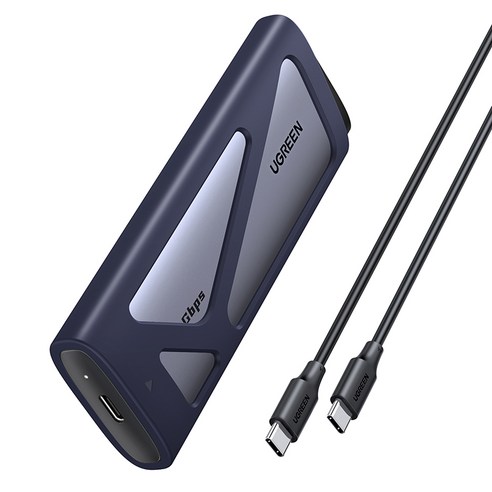 UGREEN 유그린 20Gbps M.2 NVMe SATA SSD 외장하드 케이스 USB 3.2 Gen 2x2 인클로저|알루미늄 방열 |8TB 지원|써멀패드 포함|C타입 케이블 동봉, 1개, CM767