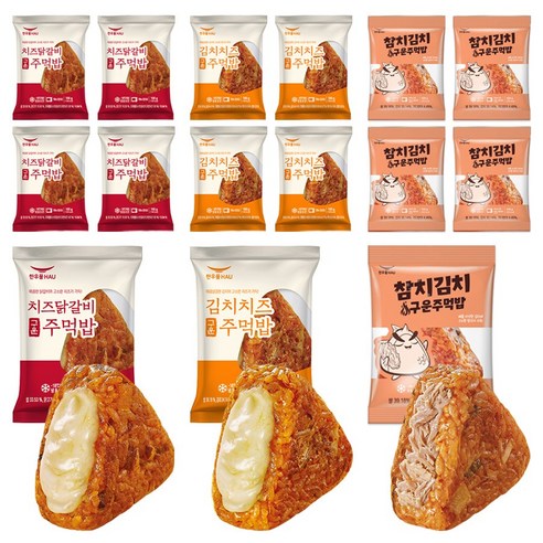 한우물 구운주먹밥 치즈닭갈비+김치치즈+참치김치, 1.5kg, 1세트