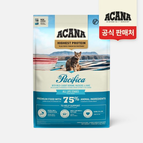 아카나 고양이 전연령 패시피카 건식사료, 청어, 4.5kg, 1개