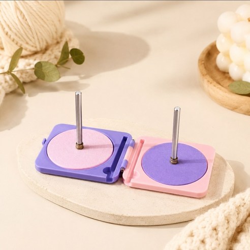 휴대용 뜨개실 홀더 거치대, 1개, 핑크+바이올렛