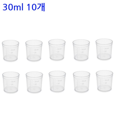계량컵 국내생산 30ml 눈금, 10개, 투명 10개, 투명