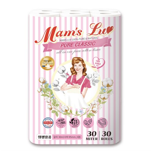 맘스럽 퓨어클래식 천연펄프100% 롤화장지 도톰한 데코3겹 두루말이 솔직 후기 | 실사용자 리뷰 분석 - 상품 이미지 3
