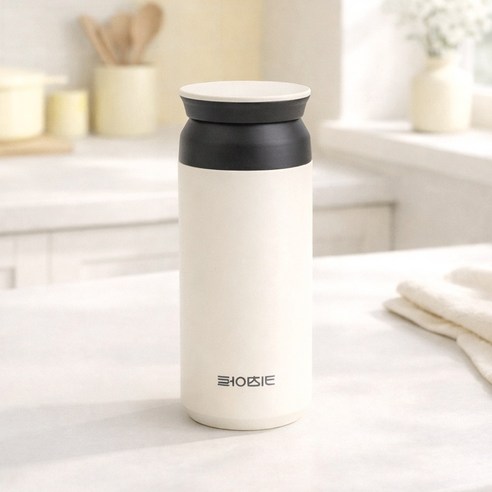 에브리x키친아트 보온보냉 크림 텀블러, 1개, 0.35L, 화이트