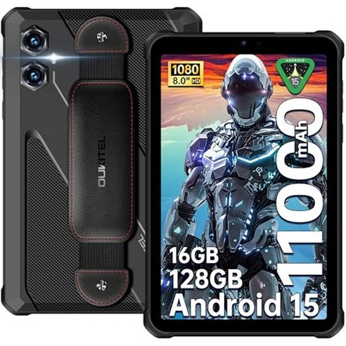오키텔 RT3 PLUS 11000mAh 러기드 태블릿 8.0인치 HD 디스플레이 16GB 412128GB 안드로이드 15.0 16MP, [01] Official Standard, [01] Gray