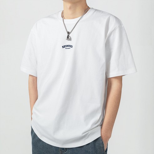 엠제이21 오버핏 순면 남자 반팔 티셔츠
