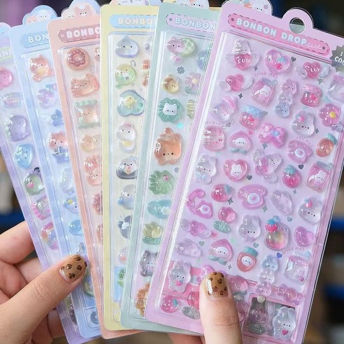 네이처포유 다이어리 꾸미기 입체스티커 폰꾸 다꾸 꾸미기템, 6종세트