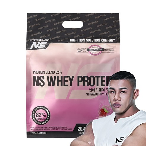 NS 웨이 프로틴 딸기맛 2kg 헬스보충제 프로틴, 1개