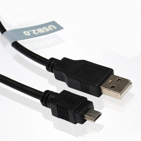 클라 USB 2.0 미니 5핀 케이블 외장하드 디지털카메라 하이패스 톡톡펜 명꼬펜 충전 연결선 1M, 1개