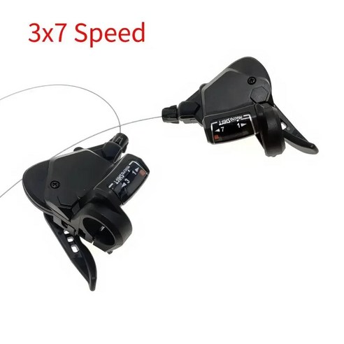 MicroSHIFT 자전거 드레일러 앞 뒤 변속 레버 TS38 37 8/9 단 MTB 산악 시프터 부품, 06 3x7 spe ...