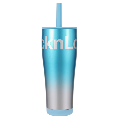 락앤락 샤이닝미러 스테인리스 빨대 보온텀블러 LHC6809FU, 블루 그라데이션, 1개, 550ml