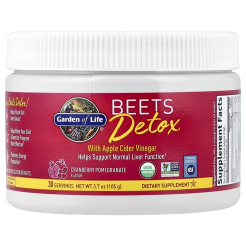 가든오브라이프 비츠 디톡스 애플 사이다 비니거 크랜베리 석류 105g 3.7oz, 105g, 4개 - 과일/야채음료
