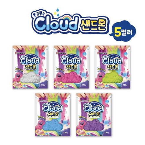 클라우드샌드몬 클레이 5컬러 리필세트, 5세트, 120g, 혼합색상 5세트, 120g, 혼합색상