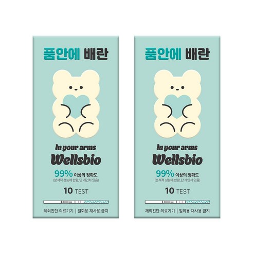 품안에 배란 테스트기 플러스 얼리 체크 배테기, 2개, 10개입