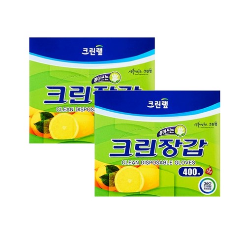 크린랩 뽑아쓰는 크린 장갑, 400개입, 2개