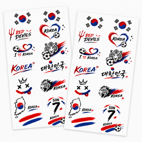 데키즈 월드컵 타투 스티커 2p, 1세트