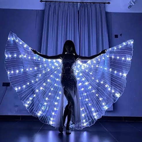 LED 화이트 오리엔탈 댄스 날개 성인용 | White Wings