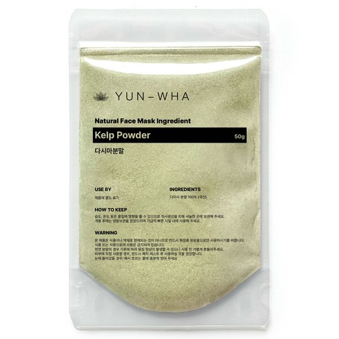 Yeonhwa Dasima Powder Pack Miyong Pack Powder Cheonyeon Pack Powder Eolgul Pack Powder , 1 Pack , 1 Pack (연화 다시마가루팩 미용팩가루 천연팩가루 얼굴팩가루, 1개입, 1개)