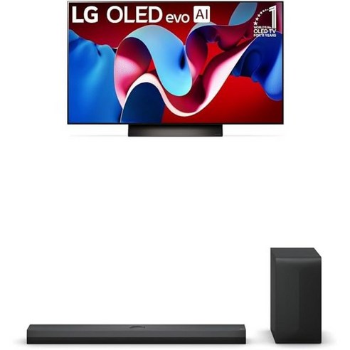 알렉사가 내장된 매직 리모컨 AI 기반의 LG 48인치급 OLED evo C4 시리즈 스마트 TV 4K 프로세서 평면 화면(OLED48C4)PUA 2024) 3.1.1 ch, 알렉사가 내장된 매직 리모컨 AI 기반의 LG 48인치