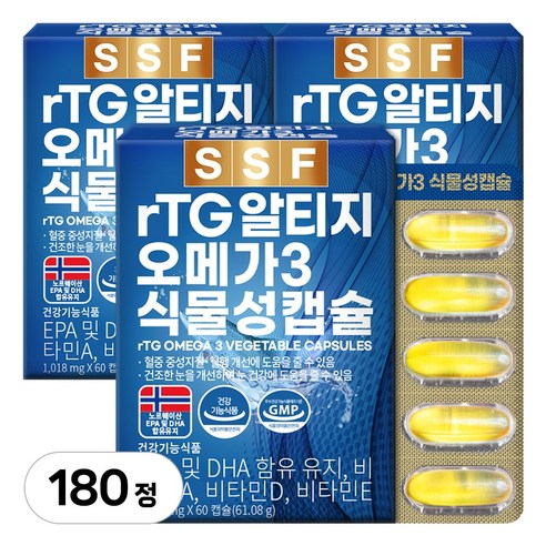 순수식품 rTG 알티지 오메가3 1000mg 60정, 3개 솔직 후기 | 실사용자 리뷰 분석 - 상품 이미지 1