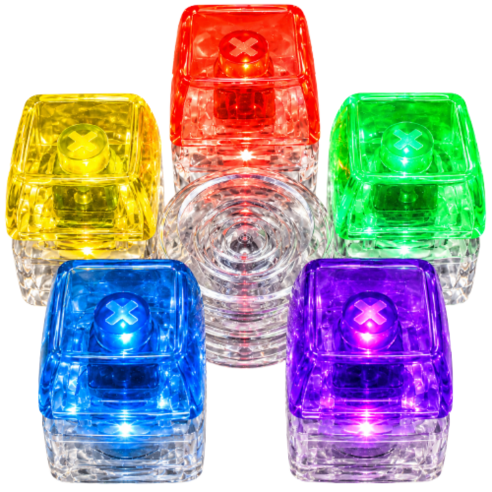 지보르 LED 딸깍이 스피너 키캡 키링 5구 무지개 키보드 클릭, 5구스피너+케이스+키링, 1세트